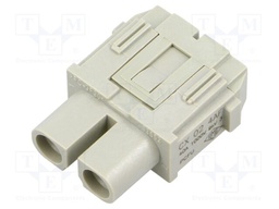 Heavy Duty Connector, MIXO Series, Insert, 2 Contacts, Receptacle, Screw Socket