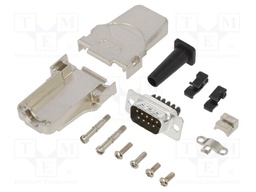 D-Sub; PIN: 9; male; shielded,with strain relief; straight