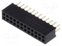 Socket; pin strips; female; PIN: 24; straight; 1.27mm; THT; 2x12