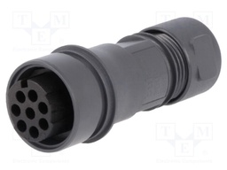 Connector: circular; plug; female; PIN: 8; w/o contacts; for cable