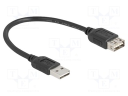 Cable; USB 2.0; gold-plated; 0.2m; black; 24AWG,28AWG; 480Mbps