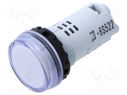 Control lamp; 22mm; YW; -20÷55°C; Illumin: LED; Ø22.5mm; IP65; white