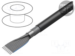 Wire: ribbon; round; 1.27mm; stranded; Cu; 60x28AWG; PVC; grey; 30.5m