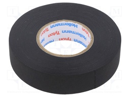 Tape: textile; W: 19mm; L: 25m; Thk: 0.18mm; rubber; black; -40÷125°C