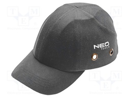 Baseball cap; strengthened construction; grey; cotton