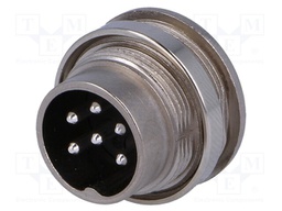Connector: M16; male; for panel mounting,front side nut; IP40
