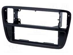 Radio mounting frame; Seat,Škoda,VW; 1 DIN; black gloss