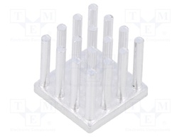 Heatsink: extruded; grilled; natural; L: 14mm; W: 14mm; H: 12.5mm