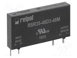 Relay: solid state; 3÷58VDC; 1-phase; PCB; -30÷80°C; 28x5.2x15mm