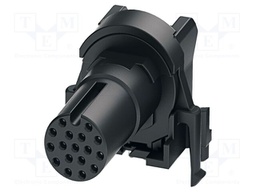 Connector: M12; contact insert; PIN: 17; 30V; angled; IP67; THT; 1.5A