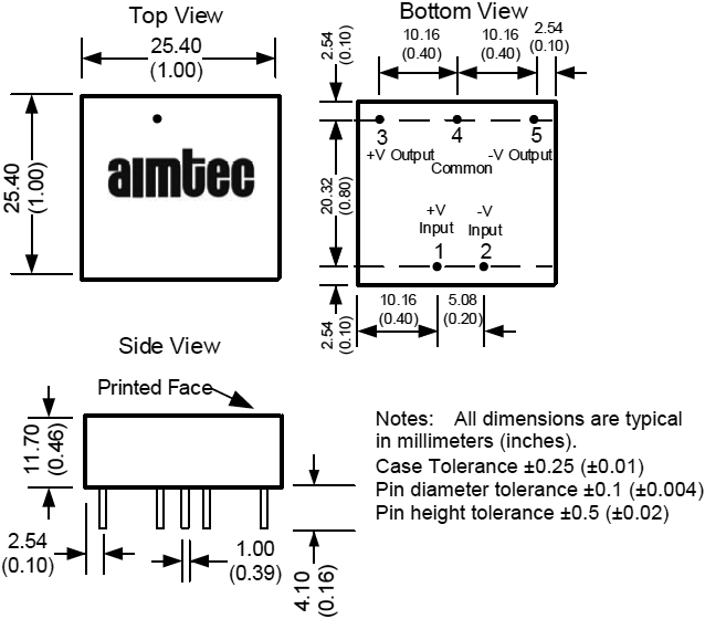 Converter: DC/DC; 6W; Uin:40÷160V; 24VDC; Iout:250mA; 1x1; 14g