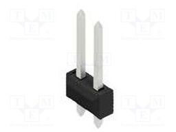 Connector: pin strips; pin header; male; PIN: 2; 2.54mm; THT; 2x1