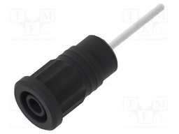 Connector: 4mm banana; socket; 36A; black; nickel plated; 44.5mm