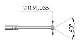 Test needle; Operational spring compression: 4.3mm; 3A; Ø: 0.9mm