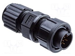 Plug; Connector: circular; size B; male; PIN: 3; w/o contacts; 10A