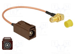 Cable; 200mm; Fakra F female,SMA female; transparent; 50Ω