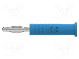 Connector: 4mm banana; plug; 10A; 30VAC; 60VDC; blue; nickel plated