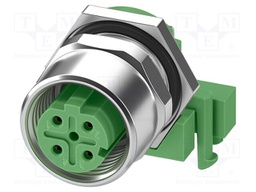 Connector: M12; socket; PIN: 4; female; 250V; angled; IP67; THT; 4A