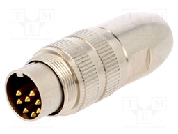 Connector: M16; male; for cable; IP68; plug; soldering; 60V; PIN: 8
