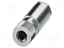 Connector: M12; plug; PIN: 4; 63V; straight; IP65; push-lock; 16A