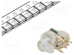 Microswitch TACT; SPST-NO; Pos: 2; 0.05A/12VDC; THT; LED; 1.56N