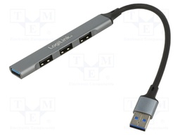 Hub USB; USB A; USB 3.0; PnP; grey; Number of ports: 4; 5Gbps