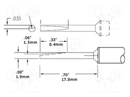 Tip; special; 2mm; 357°C; for soldering station