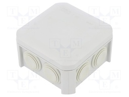 Enclosure: junction box; X: 90mm; Y: 90mm; Z: 52mm; polypropylene