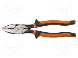 Pliers; side,cutting,insulated; hardened steel; 224mm