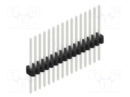 Connector: pin strips; pin header; male; PIN: 16; 1.27mm; THT; 1x16