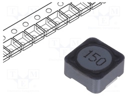 Inductor: wire; SMD; 15uH; 3.3A; 30mΩ; 12x12x6mm; ±20%; -40÷125°C