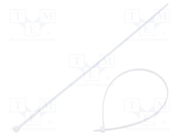 Cable tie; lumiscent; L: 250mm; W: 2.5mm; white; polyamide