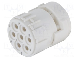 Circular Connector Insert, Han M23 Series, 7 Contacts, Socket, Crimp