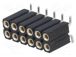 Socket; pin strips; female; PIN: 12; vertical; 2.54mm; SMT; 2x6