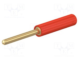 Adapter; 2mm banana; red; gold-plated; 36.5mm; Type: non-insulated