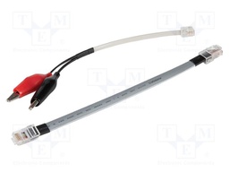 Test lead; RJ45,crocodile clip x2; black,red; test lead