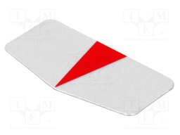 Pointer; self-adhesive; silver; plastic; 20x10mm