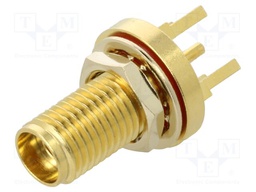 Connector: SMA; socket; female; straight; THT; PTFE; gold-plated