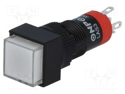 Switch: push-button; Pos: 2; SPDT; 0.5A/250VAC; 1A/24VDC; white