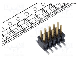 Connector: pin strips; male; PIN: 10; 1.27mm; gold flash; SMT; reel