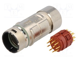 Connector: M23; plug; PIN: 12; male; soldering; for cable; straight