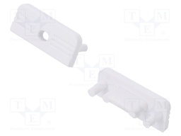 Cap for LED profiles; white; ABS; with hole; Pcs: 20; SURFACE10