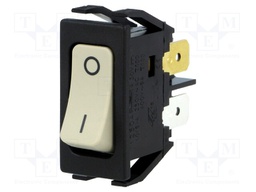 ROCKER; DPST; Pos: 2; OFF-ON; 10A/250VAC; white; none; Body: black