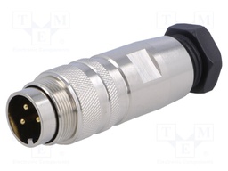 Connector: M16; male; for cable; IP67; plug; soldering; 250V; PIN: 3