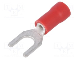 Fork terminal; M4; Ø: 4.3mm; 0.5÷1mm2; crimped; for cable; red