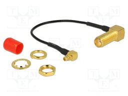 Cable; 100mm; MMCX male,SMA male; black; with protection cap
