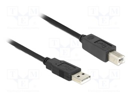 Cable; USB 2.0; USB A plug,USB B plug; 11m; black; 22AWG,28AWG