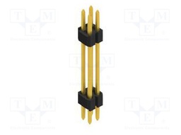 Connector: pin strips; pin header; male; PIN: 4; 1.27mm; THT; 2x2