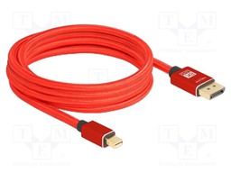 Cable; DisplayPort plug,mini DisplayPort plug; textile; Len: 3m