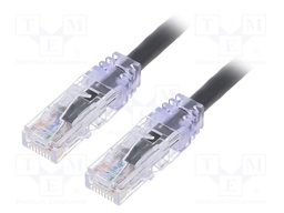 Patch cord; TX6™ PLUS,U/UTP; 6; stranded; Cu; LSZH; black; Len: 5m